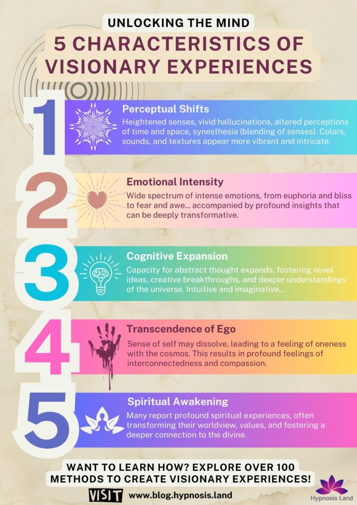 5 Characteristics of Visionary Experiences Infographic